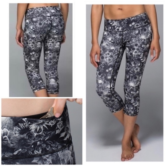 Lululemon Flowabunga Wunder Under Crop Full On Luxtreme Leggings size 10 - Picture 4 of 4
